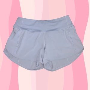 staple baby blue lululemon athletic shorts